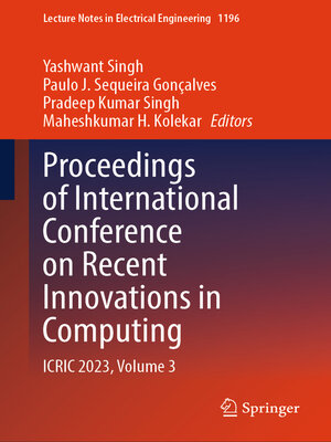 cover image of Proceedings of International Conference on Recent Innovations in Computing